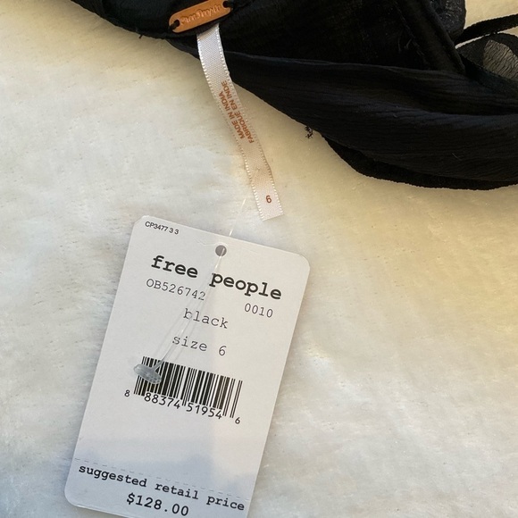 New! Free People Off Shoulder Ruffle Detail Mini Dress Size 6 - Picture 13 of 16